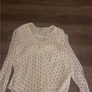 light white top with blue flowers